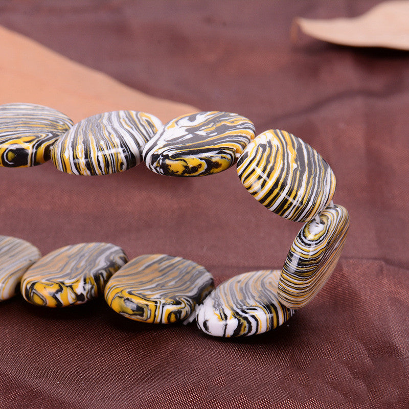 Golden Zebra Pattern Original Malachite Bracelet