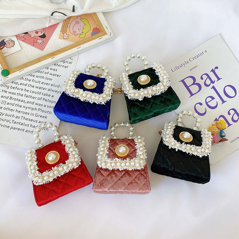 Golden Velvet Princess Crossbody Bag