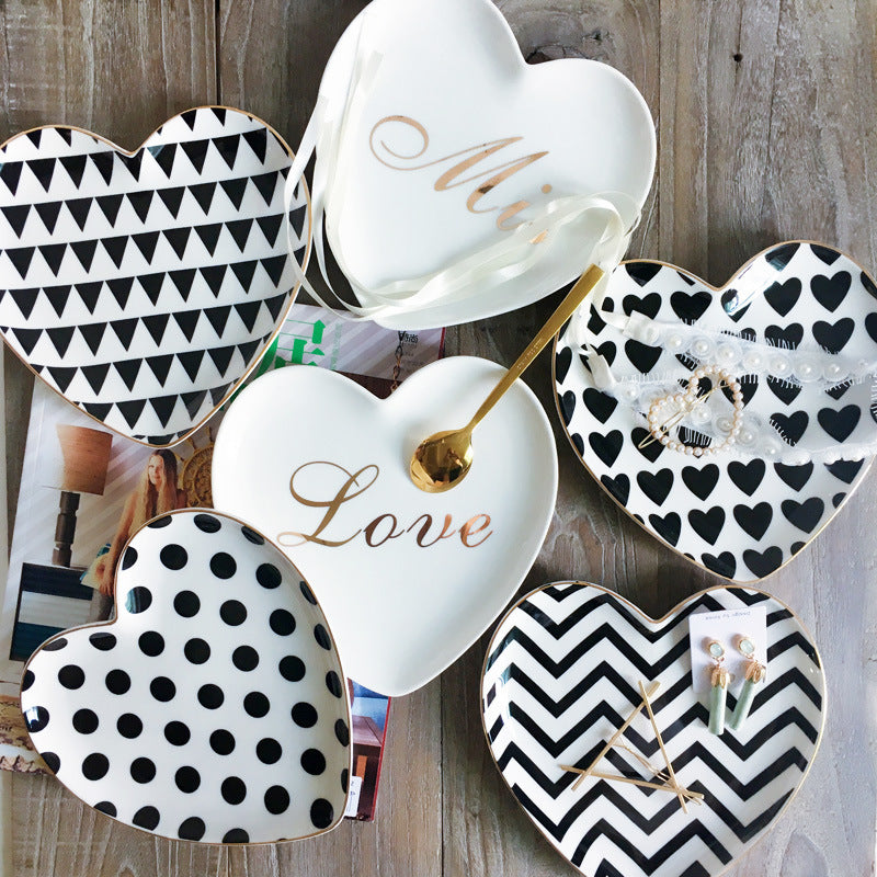 Heart Shaped Breakfast Ceramic Dish