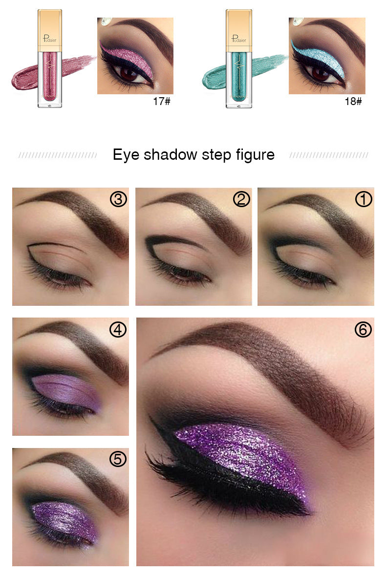 18 Color Glitter Eyeshadow Shiny Pearl Eye Shadow liquid Eye Makeup Pigments Purple Gold Shimmer Cosmetics Gel