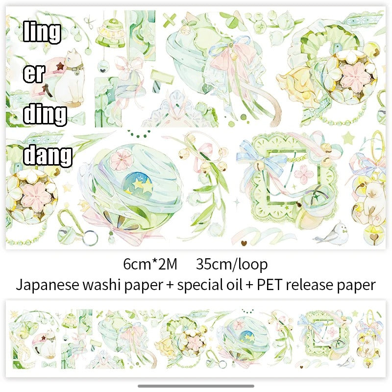 200mm500mm Roll Antique Landscaping Flower Washi Paper PET