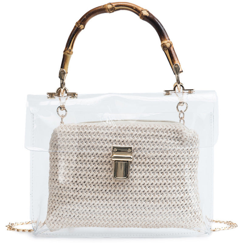Women Purse Bamboo Knot Woven Bag for Women