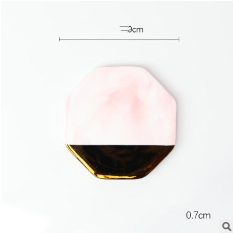 Marble Gold Plated Ceramic Coaster