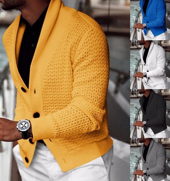 Single-Breasted Openwork Crochet Sweater