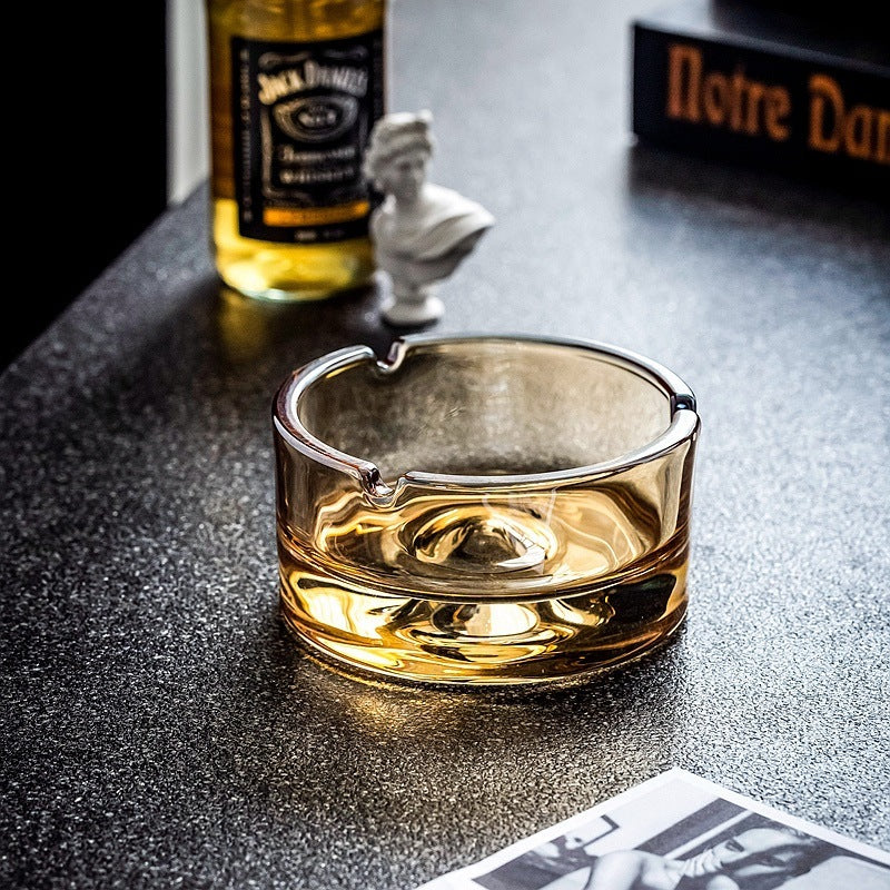 Medusa Plating Ashtray Crystal Glass