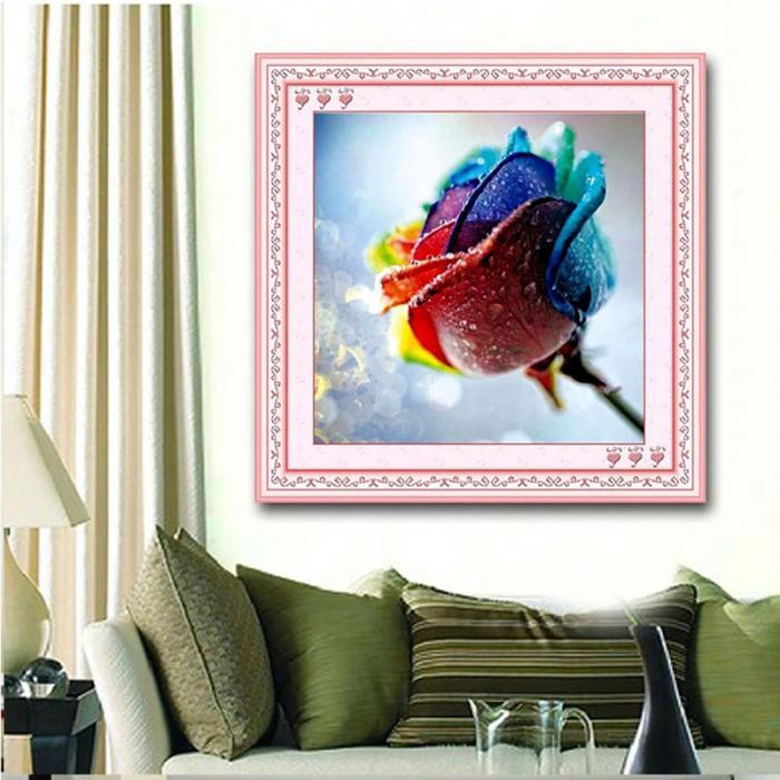 5D DIY Colorful Roses Diamond Painting Embroidery Paint Cross Craft 30x30cm