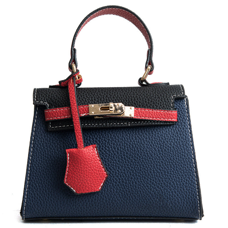 Lychee Print Color Contrast Kelly Bag Small Bag