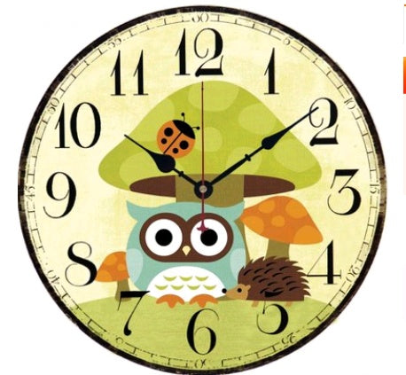European and American Style Rustic Wall Clock Owl Series Wall Clock Retro Wall Clock