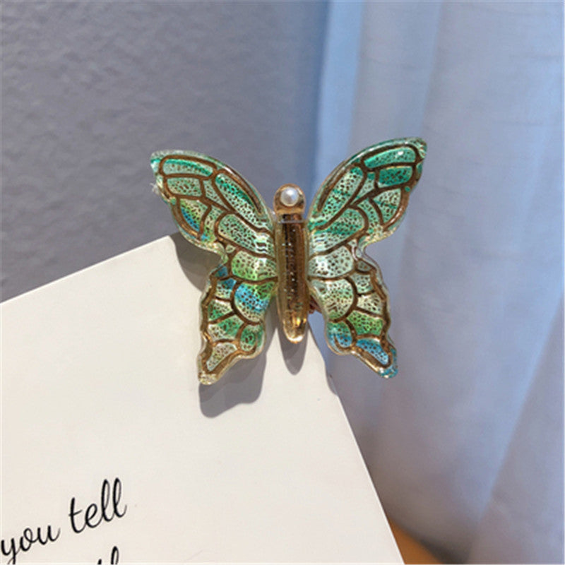 Color Butterfly Hairpin Net Red Simple Temperament Clip Headdress Hair Accessories