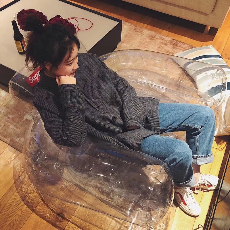 Red Sofa Chair Transparent Sofa Stool