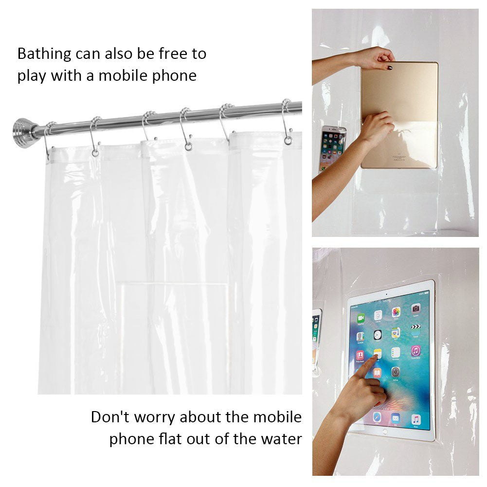 Multifunctional Transparent Pocket Shower Curtain