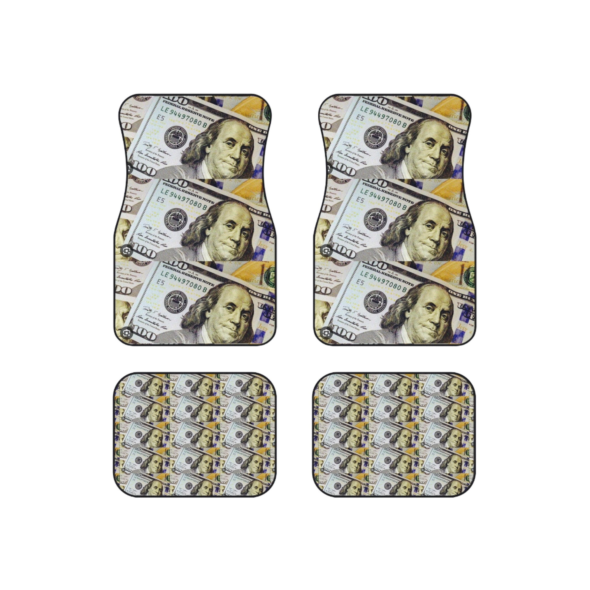 Money Bill Car Mats (Set of 4)