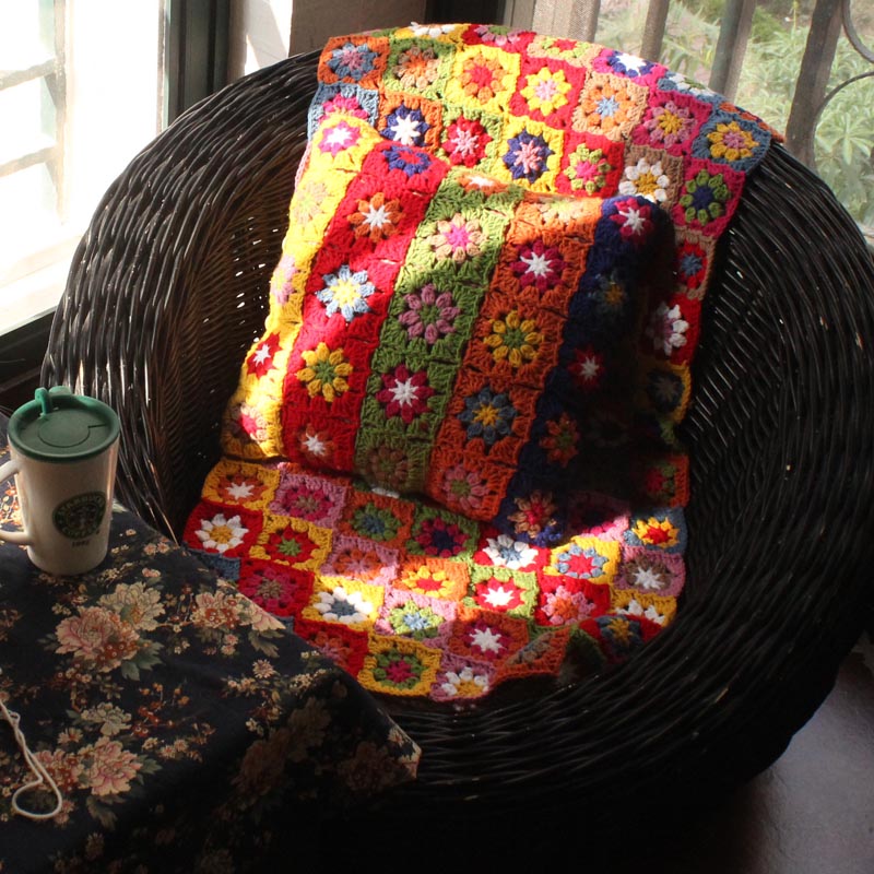 Hand Crochet Flower Crochet Bedside Pillow