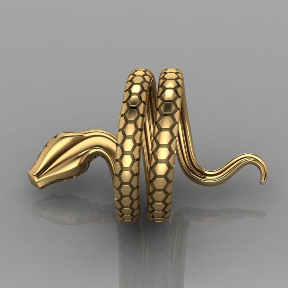 Snake Shape Micro Inlaid Royal Blue Zircon Ring