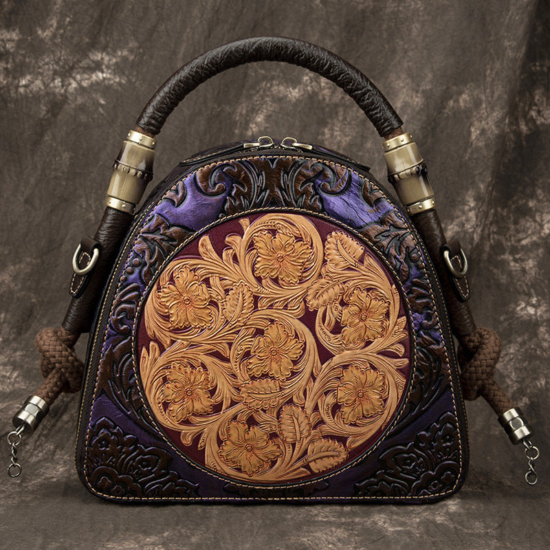 Large-Capacity Cowhide Handbag Leather Soft Leather European Beauty Bag Messenger Bag