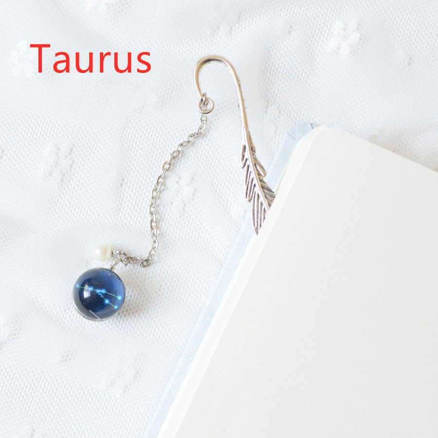 Original Luminous Twelve Constellation Bookmark Metal Retro