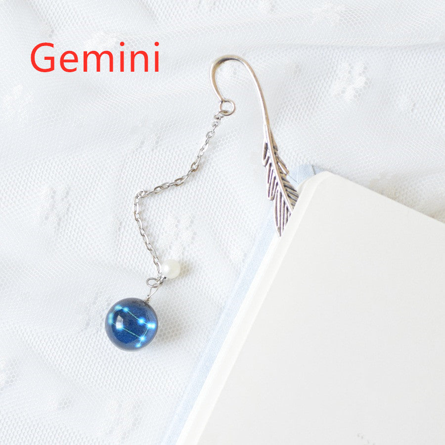 Original Luminous Twelve Constellation Bookmark Metal Retro