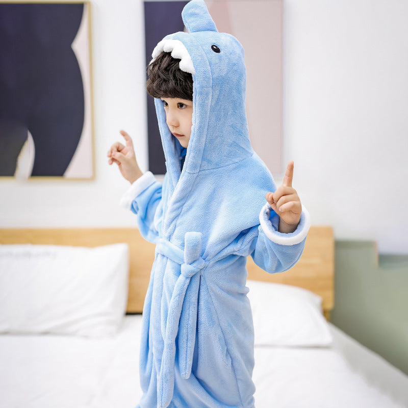 Flannel Bathrobe Baby Pajamas Nightgown