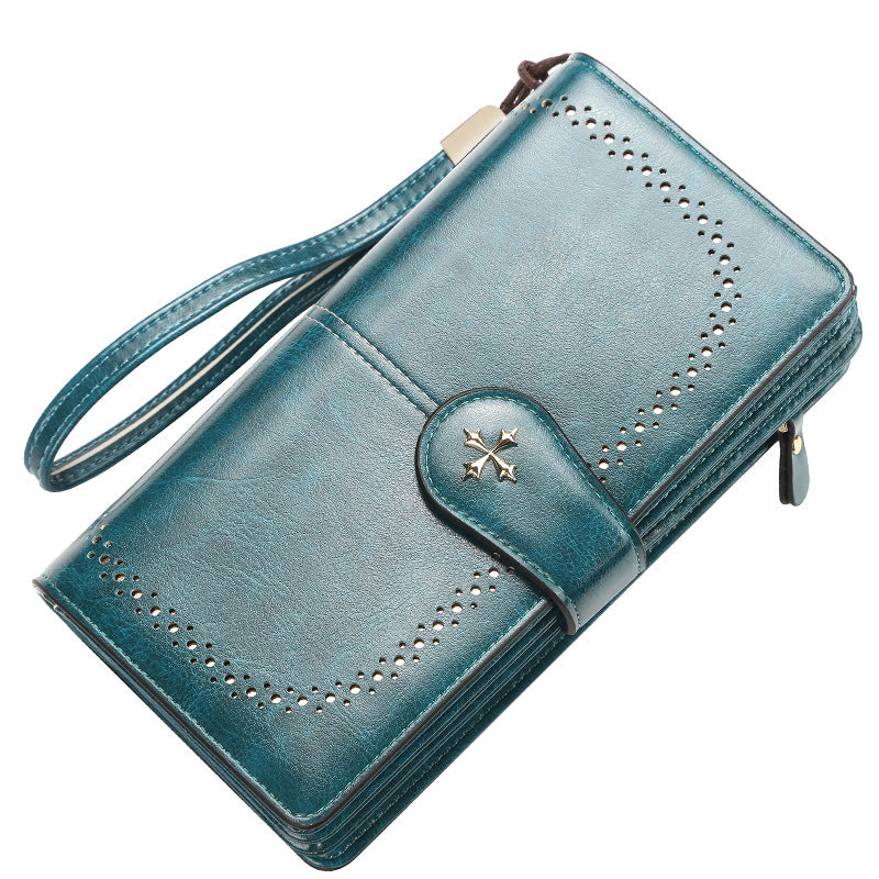 Retro Fashion Zipper Multi-Card Coin Purse Ladies Wallet