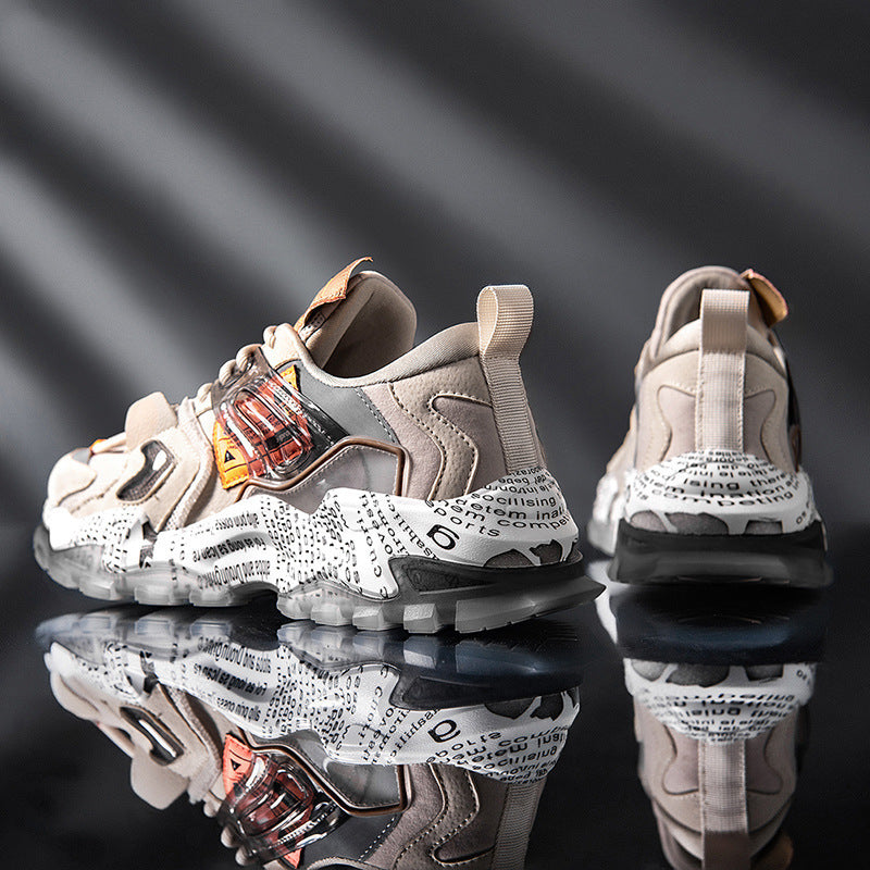 Men's Suction Mold Bottom Mesh Breathable Running Shoes Personality Trend Old Shoes