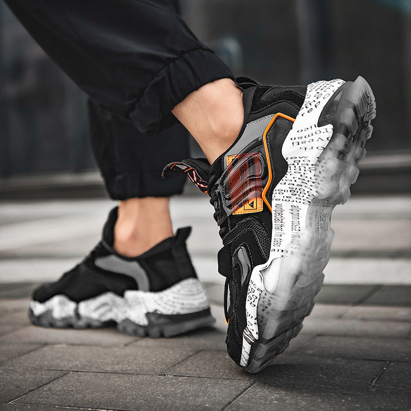 Men's Suction Mold Bottom Mesh Breathable Running Shoes Personality Trend Old Shoes