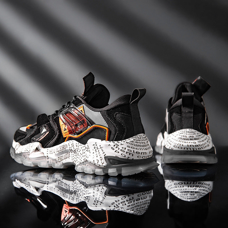 Men's Suction Mold Bottom Mesh Breathable Running Shoes Personality Trend Old Shoes