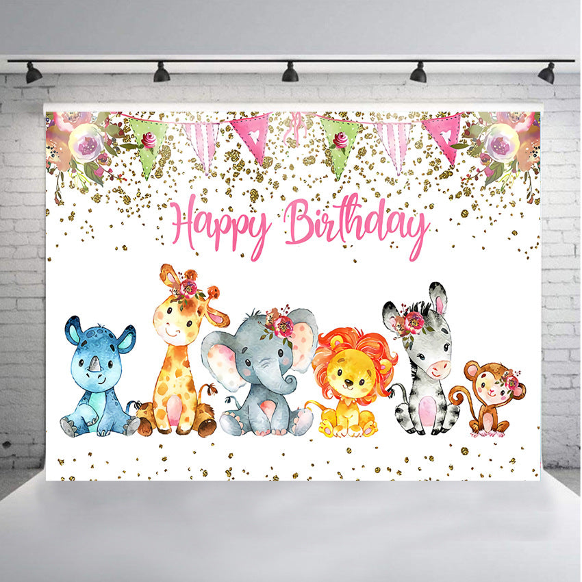Cartoon Animal World 3D Photo Studio Photography Background Cloth