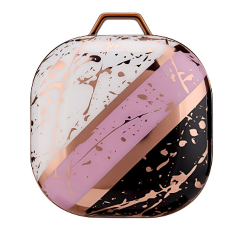 Electroplating Gold Black and White Mosaic Marble Earphone Sleeve