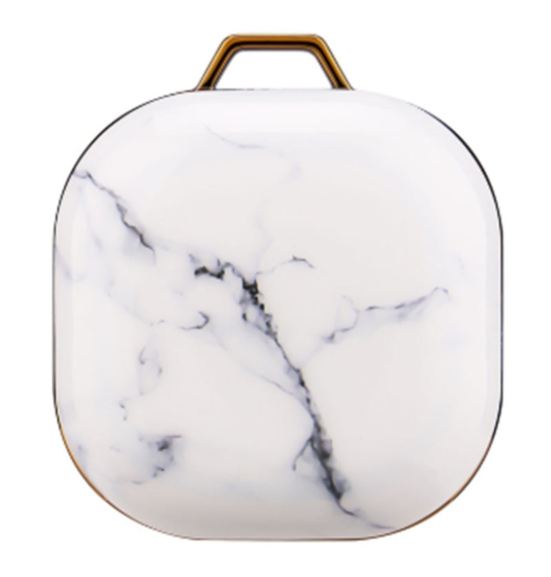 Electroplating Gold Black and White Mosaic Marble Earphone Sleeve