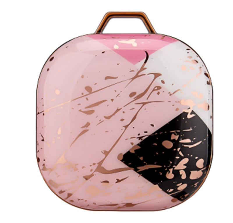 Electroplating Gold Black and White Mosaic Marble Earphone Sleeve