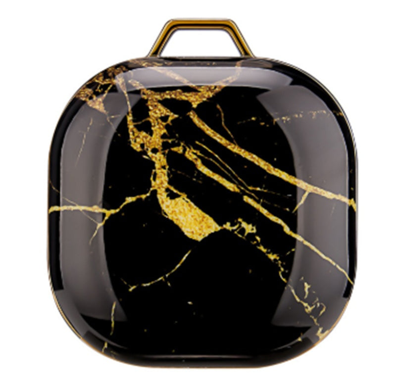 Electroplating Gold Black and White Mosaic Marble Earphone Sleeve