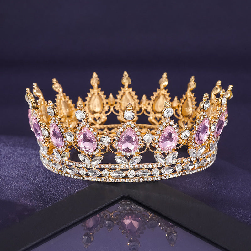Rhinestone Crown Full Circle Big Crown Bridal Tiara Crown