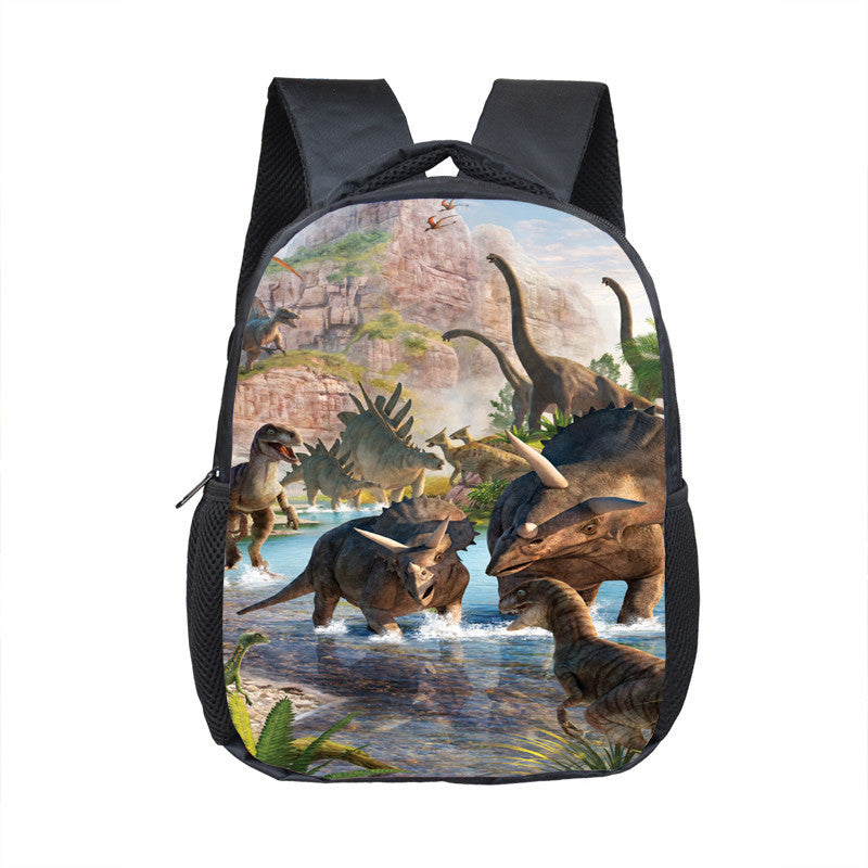 Polyester Waterproof Small Dinosaurs Fashion School, Travel Backpack