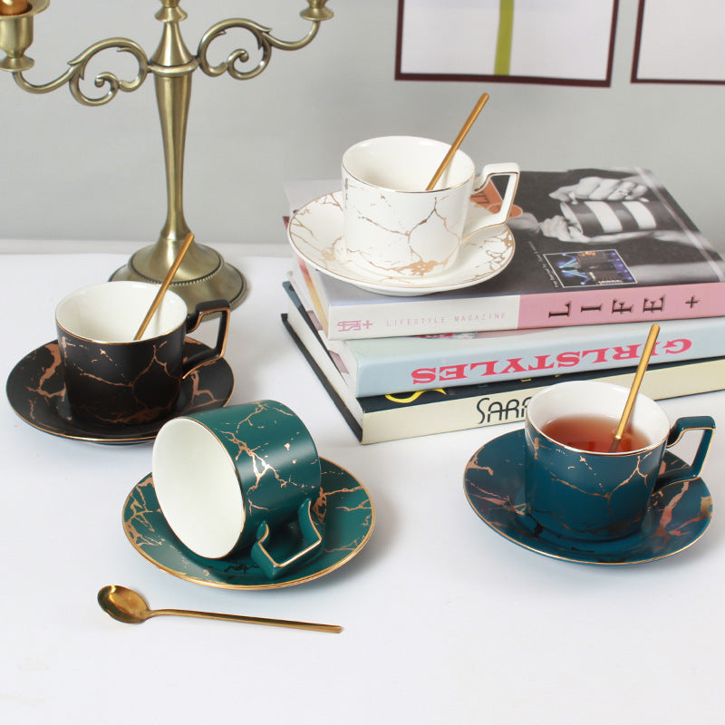 Bone China Cup and Saucer Practical Gift Set European Ceramic Coffee Cup and Milk Cup