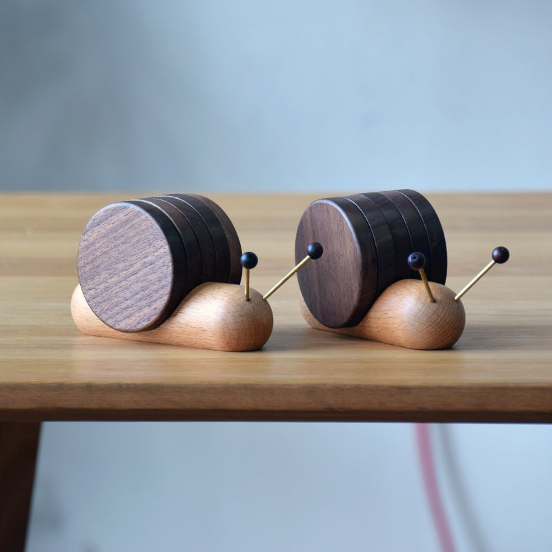 Chuang Cup Super Meng Snail Wooden Coaster Insulation Mat Jiayi Desktop Anti-Scalding Mat Pot Mat Heat-Resistant Placemat Quality Support