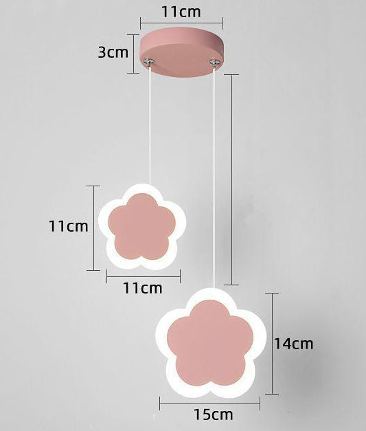 Creative Heart-Shaped Butterfly Flower Children's Room Ceiling Lamp Chandelier Bedroom Lamps