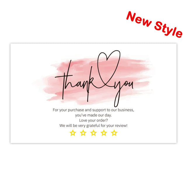 Pink Thank You Card Coated Paper Card