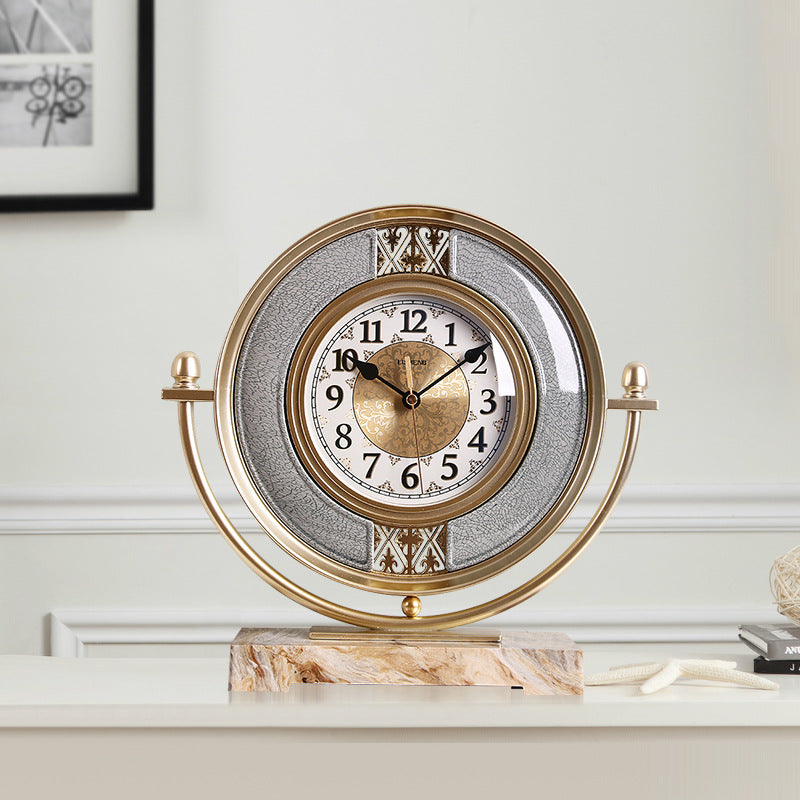 Living Room Old-Fashioned Decorations Fashion Household Desktop Clocks Bedroom Mute And Simple