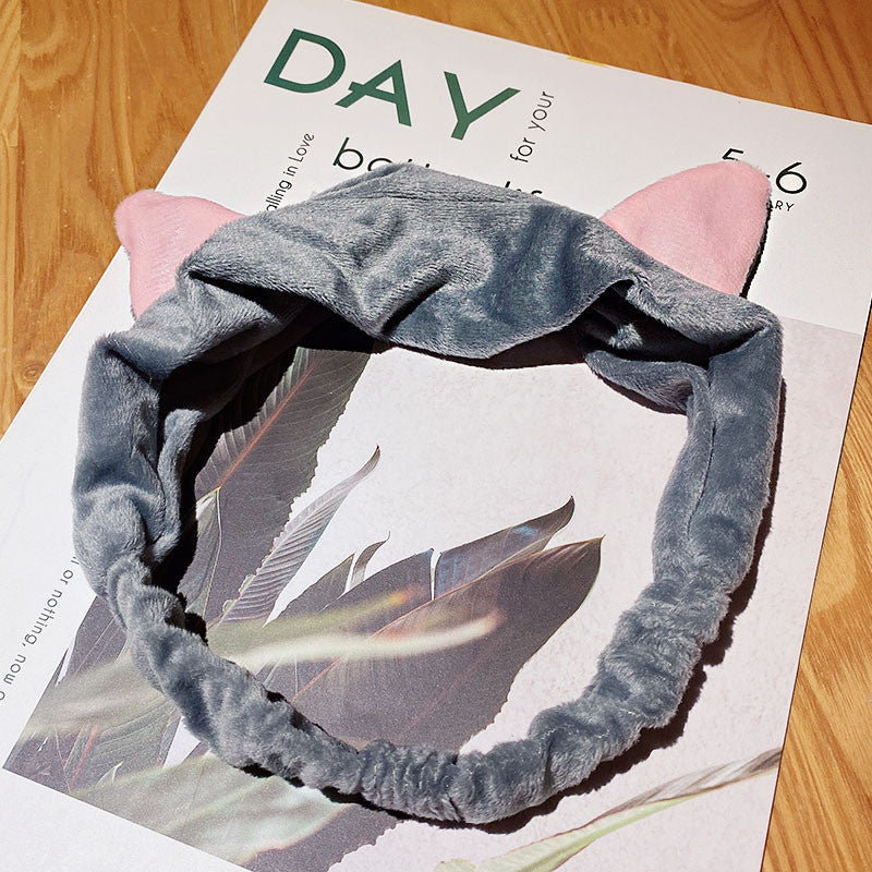 Face Wash Hair Band Rabbit Ears Hair Band Plush Bow Headband