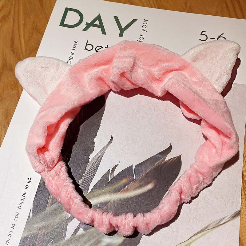 Face Wash Hair Band Rabbit Ears Hair Band Plush Bow Headband
