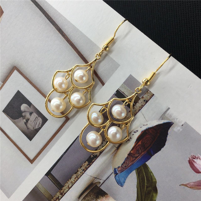 14K Gold Hand-made Freshwater Pearl Ear Hooks