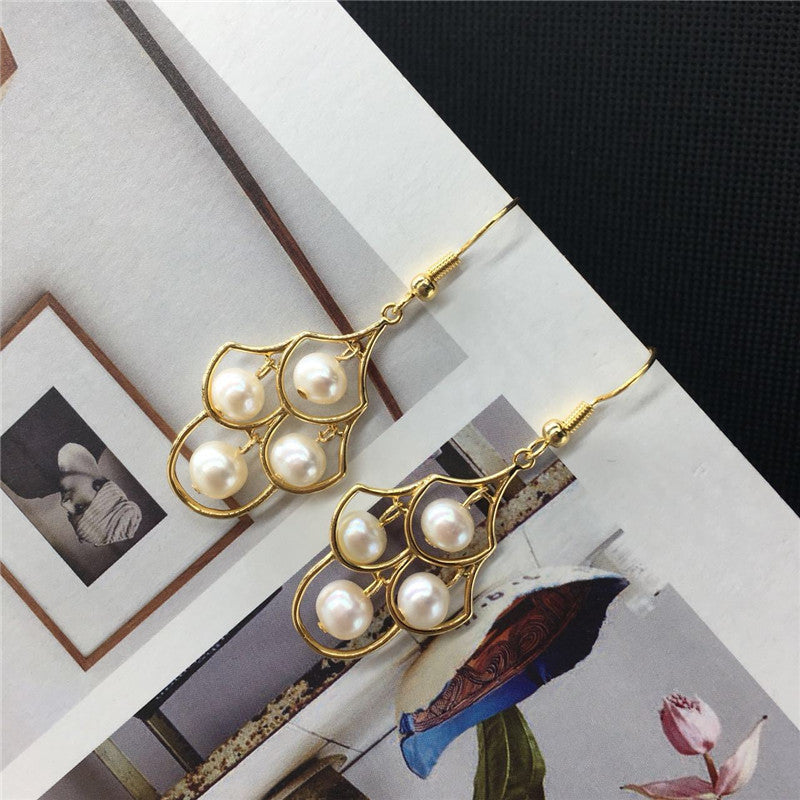 14K Gold Hand-made Freshwater Pearl Ear Hooks