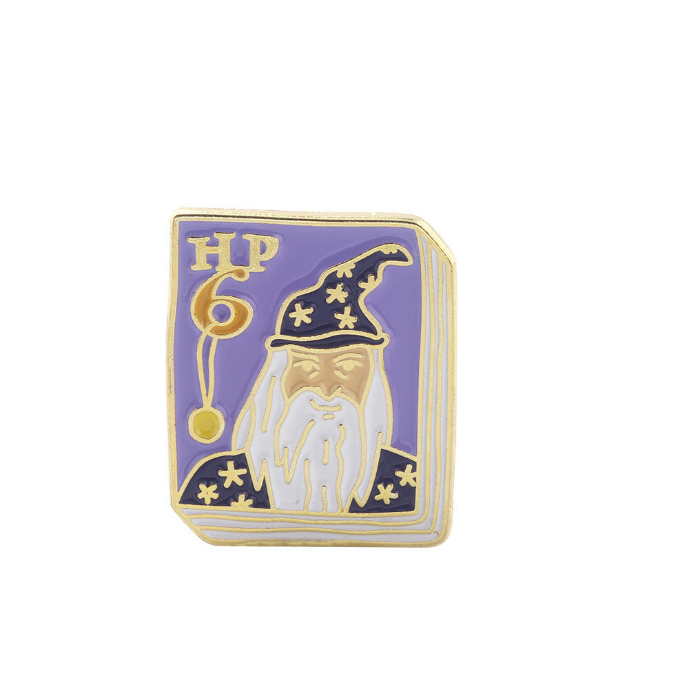 Harried Wizard Student Enamel Pin Brooches Potters 1-7 Books Micro Chapter Badge Metal Brooch Badge Collar Jewelry