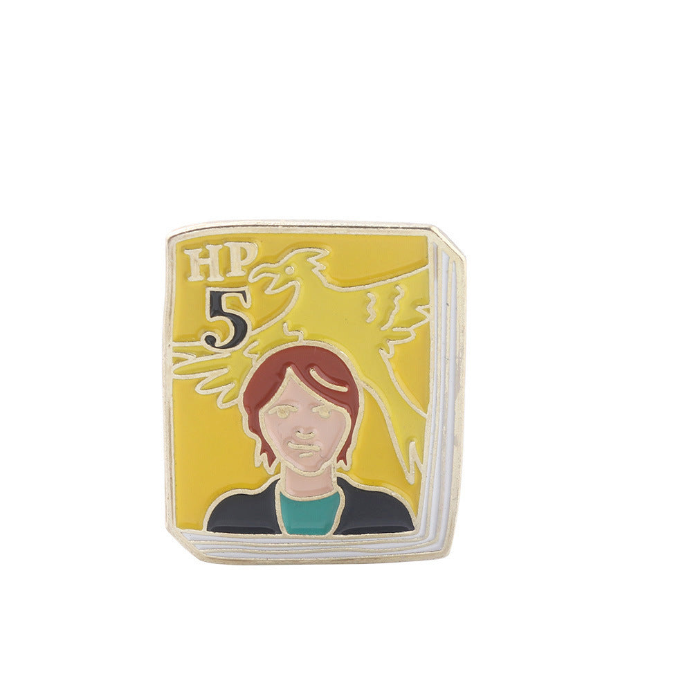 Harried Wizard Student Enamel Pin Brooches Potters 1-7 Books Micro Chapter Badge Metal Brooch Badge Collar Jewelry