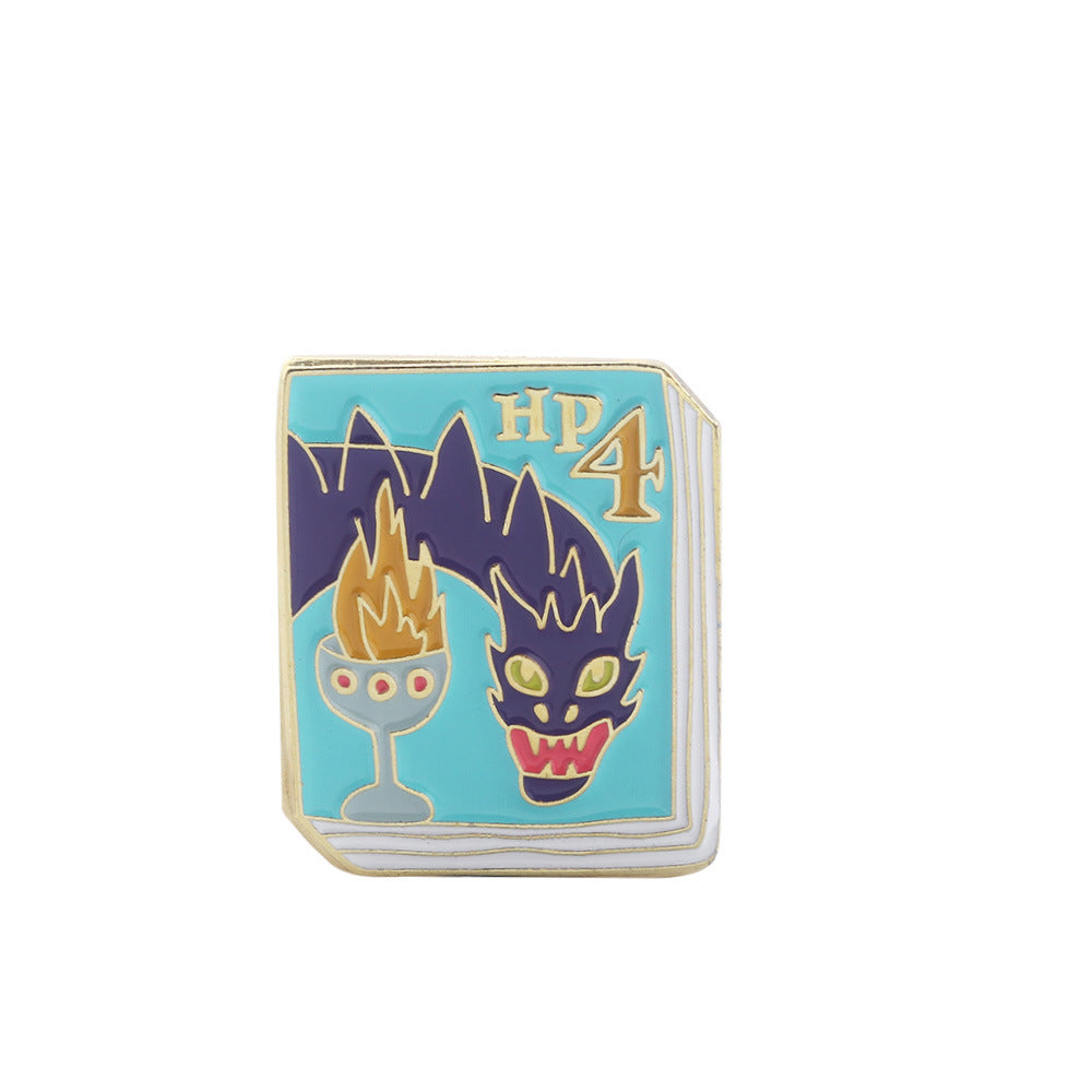 Harried Wizard Student Enamel Pin Brooches Potters 1-7 Books Micro Chapter Badge Metal Brooch Badge Collar Jewelry