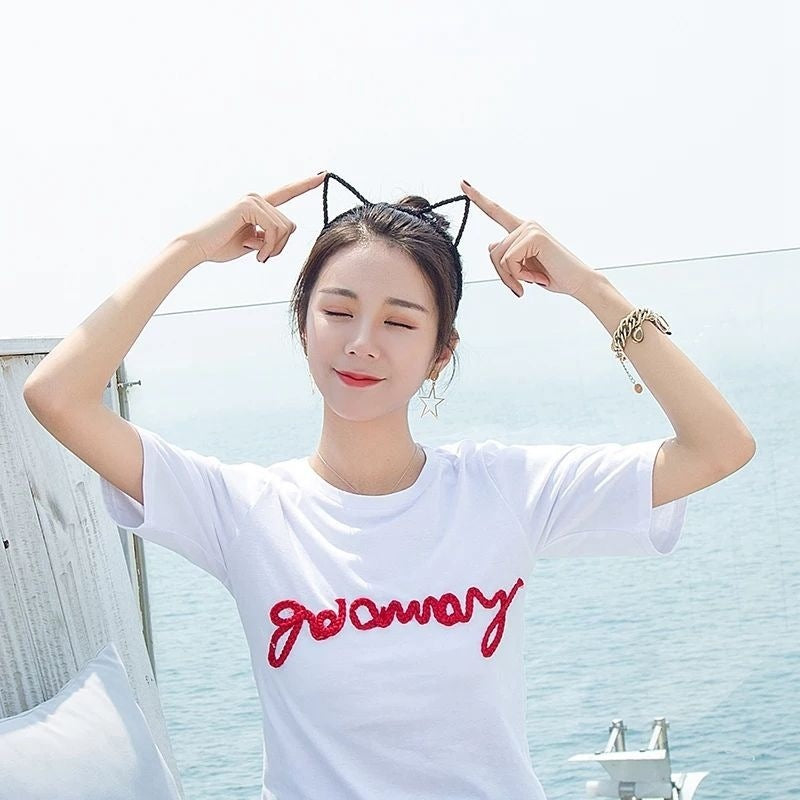 Cute Cat Ear Headband Korea Super Cute Sweet Small Fresh Hairpin Headband Adult Headwear Face Wash Headband
