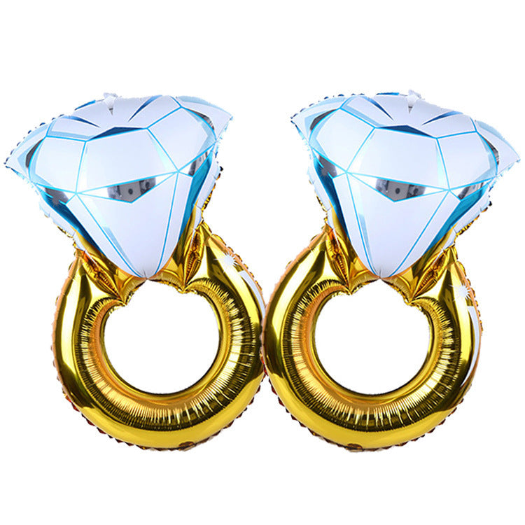 Large Diamond Ring Aluminum Foil Balloon Proposal Wedding Wedding Room Decoration Ido Diamond Ring Aluminum Foil Balloon
