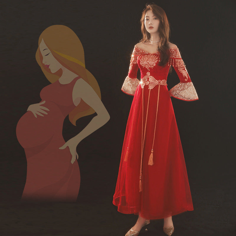 Thin One-Shoulder Chinese Style Chinese Style Plus Size Dress