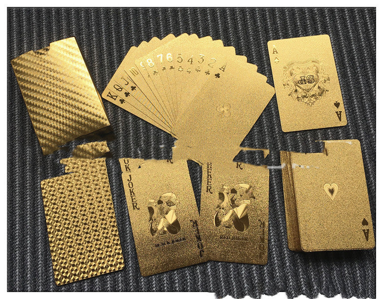 Macau Fengyun The Same Gold Poker Texas Plastic Playing Cards Frosted Creative Gold Foil Playing Cards Waterproof