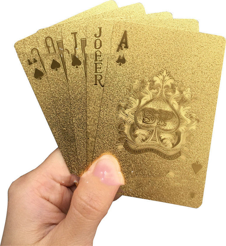 Macau Fengyun The Same Gold Poker Texas Plastic Playing Cards Frosted Creative Gold Foil Playing Cards Waterproof